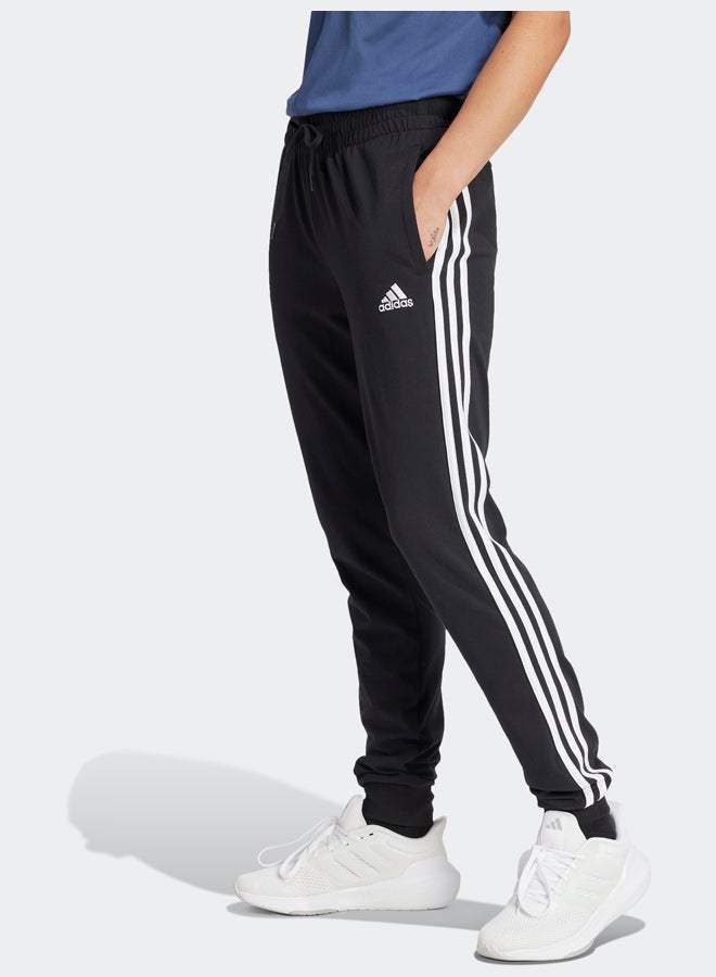 Adidas Essentials Single Jersey 3-Stripes Joggers - Image 1